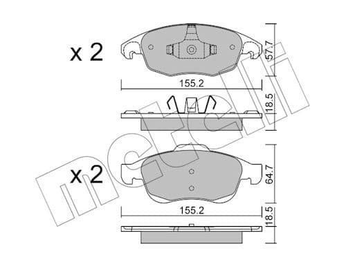 set placute frana,frana disc METELLI 22-0800-0