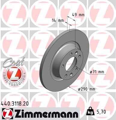 Disc frana ZIMMERMANN COAT Z 440.3118.20