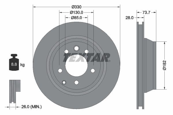 Disc frana TEXTAR PRO+ 92122005