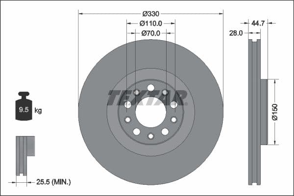 Disc frana TEXTAR PRO+ 92337905