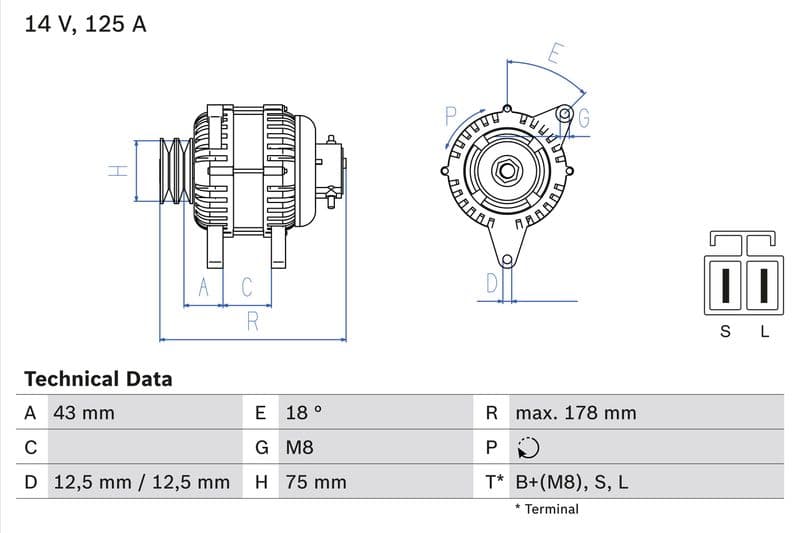 Generator / Alternator BOSCH 0 986 045 611