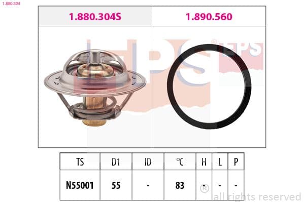 termostat,lichid racire EPS Made in Italy - OE Equivalent 1.880.304