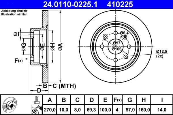 Disc frana ATE 24.0110-0225.1