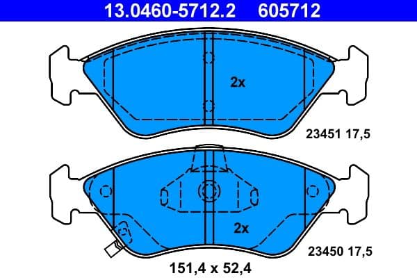 set placute frana,frana disc ATE 13.0460-5712.2