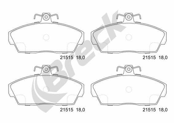 set placute frana,frana disc BRECK 21515 00 702 10