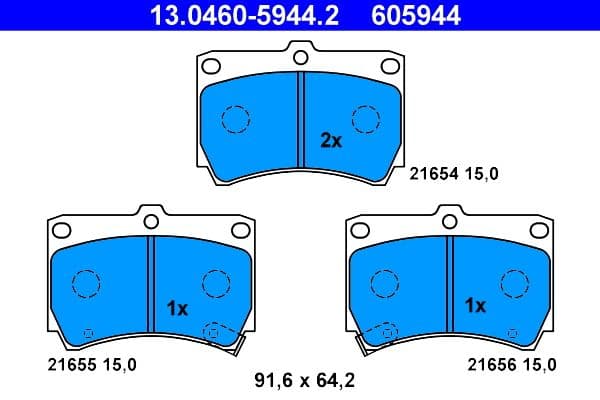 set placute frana,frana disc ATE 13.0460-5944.2