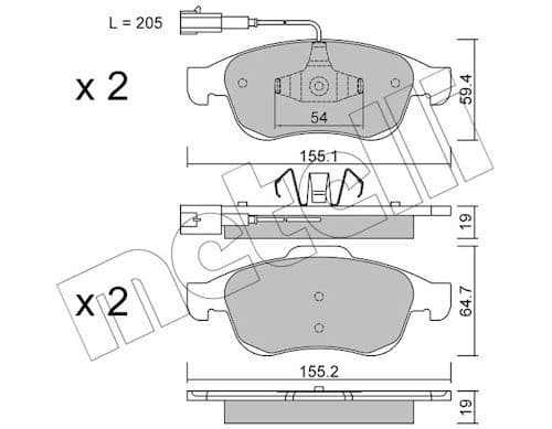 set placute frana,frana disc METELLI 22-0817-1