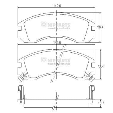 set placute frana,frana disc NIPPARTS J3605031