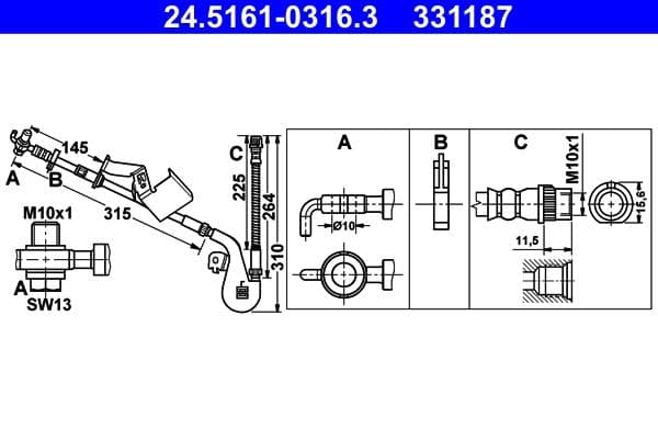 Furtun frana ATE 24.5161-0316.3
