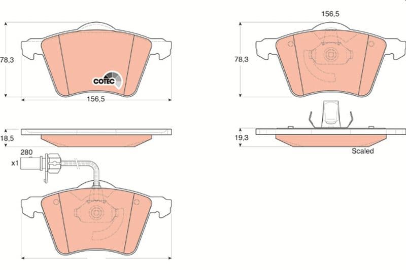 set placute frana,frana disc TRW COTEC GDB1538