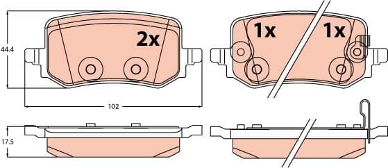 set placute frana,frana disc TRW GDB2615