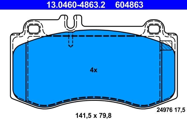 set placute frana,frana disc ATE 13.0460-4863.2