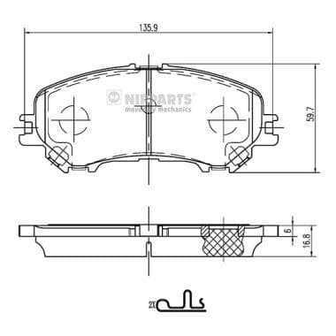 set placute frana,frana disc NIPPARTS N3601111