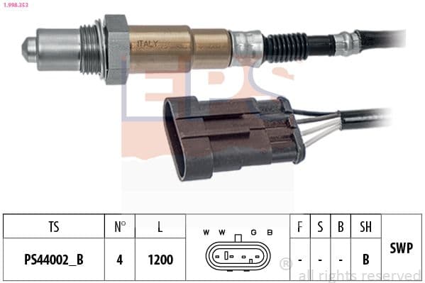 Sonda Lambda EPS Made in Italy - OE Equivalent 1.998.353