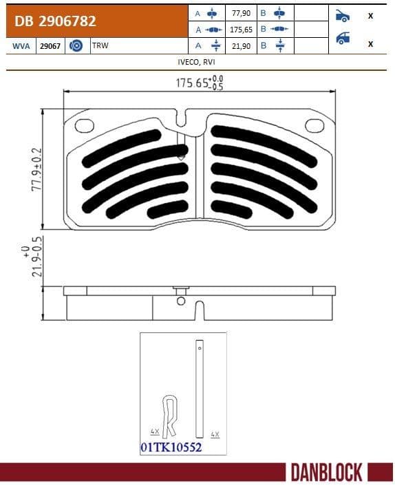 set placute frana,frana disc DANBLOCK DB 2906782