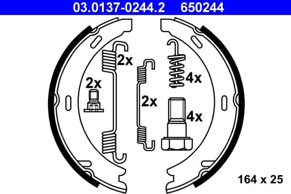 Set saboti frana, frana de mana ATE 03.0137-0244.2