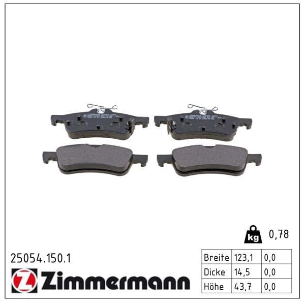 set placute frana,frana disc ZIMMERMANN 25054.150.1