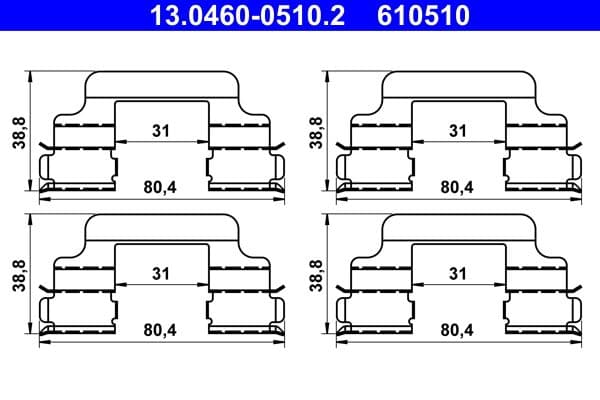 Set accesorii, placute frana ATE 13.0460-0510.2