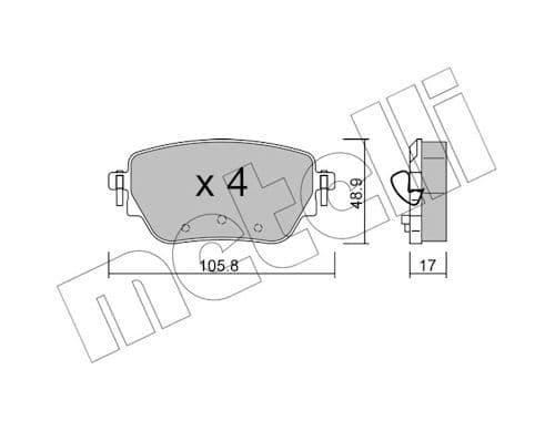 set placute frana,frana disc METELLI 22-1195-0