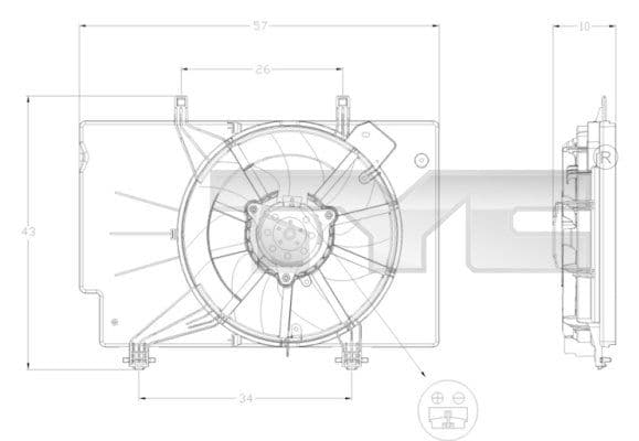 Ventilator, radiator TYC 810-0042