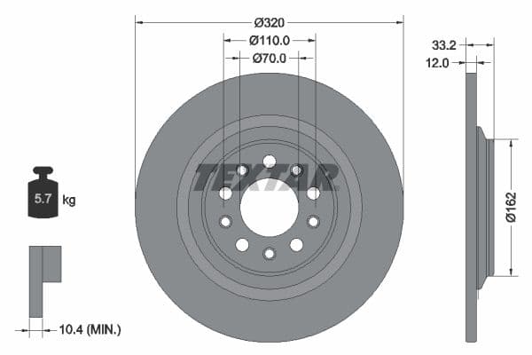 Disc frana TEXTAR PRO 92304103