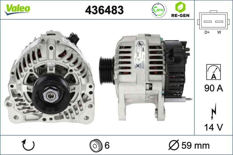 Generator / Alternator VALEO RE-GEN REMANUFACTURED 436483