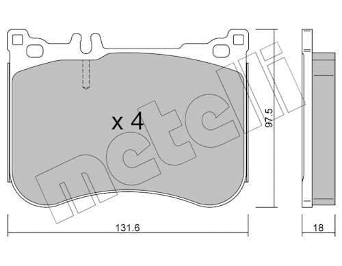set placute frana,frana disc METELLI 22-1197-0