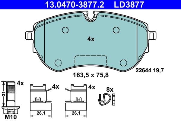 set placute frana,frana disc ATE Ceramic 13.0470-3877.2