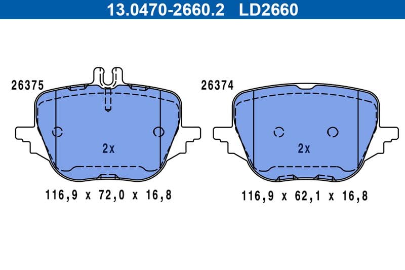 set placute frana,frana disc ATE Ceramic 13.0470-2660.2