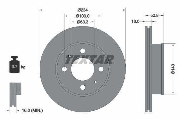 Disc frana TEXTAR PRO 92146803
