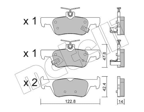 set placute frana,frana disc METELLI 22-1364-0