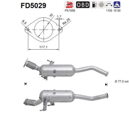 Filtru funingine/particule, sist.de esapament AS-PL FD5029