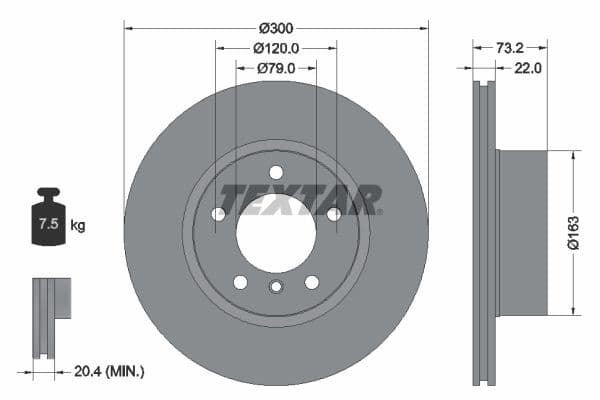 Disc frana TEXTAR PRO+ 92238505