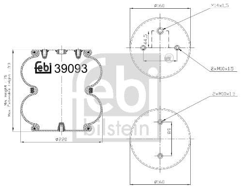 Burduf, suspensie pneumatica FEBI BILSTEIN 39093