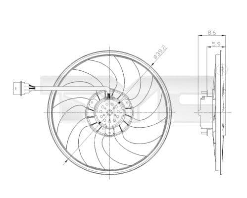 Ventilator, radiator TYC 837-0037