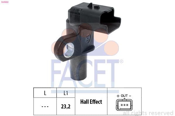 senzor,pozitie ax cu came FACET Made in Italy - OE Equivalent 9.0332