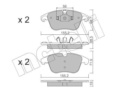 set placute frana,frana disc METELLI 22-0675-3
