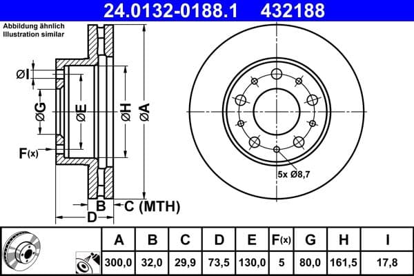 Disc frana ATE 24.0132-0188.1