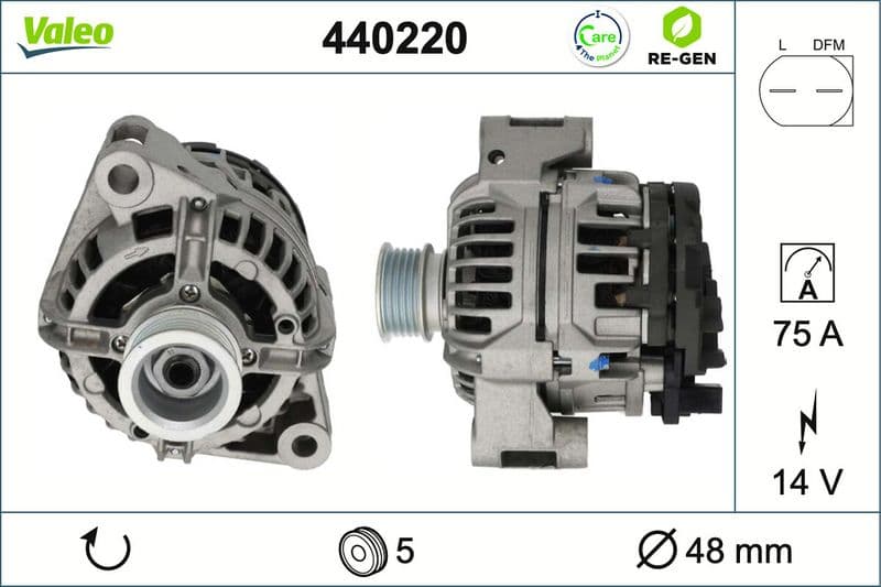 Generator / Alternator VALEO RE-GEN REMANUFACTURED 440220
