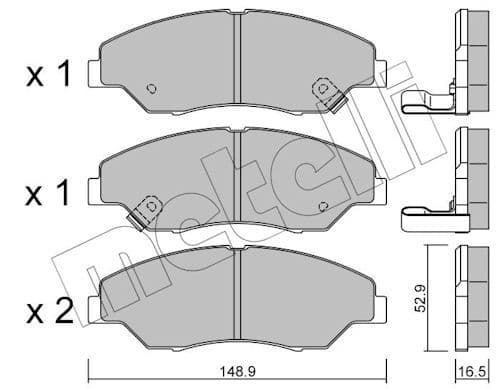 set placute frana,frana disc METELLI 22-0376-0