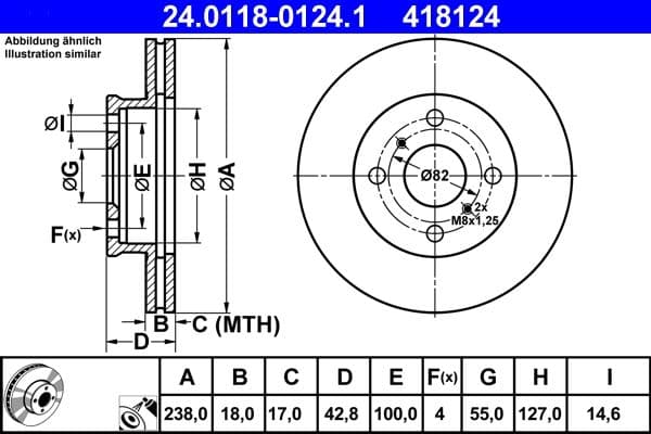 Disc frana ATE 24.0118-0124.1