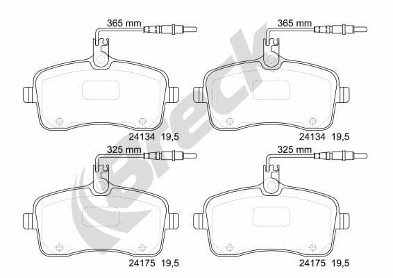 set placute frana,frana disc BRECK 24134 00 701 10