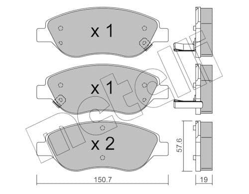 set placute frana,frana disc METELLI 22-0577-2