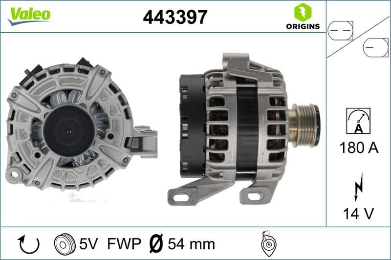 Generator / Alternator VALEO ORIGINS NEW OE TECHNOLOGY 443397