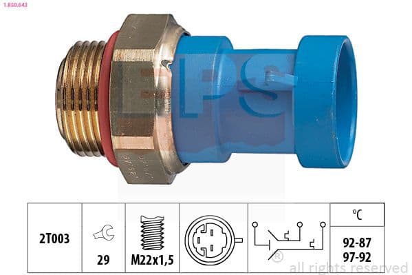 Comutator temperatura, ventilator radiator EPS Made in Italy - OE Equivalent 1.850.643
