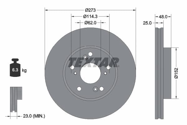 Disc frana TEXTAR PRO 92354803