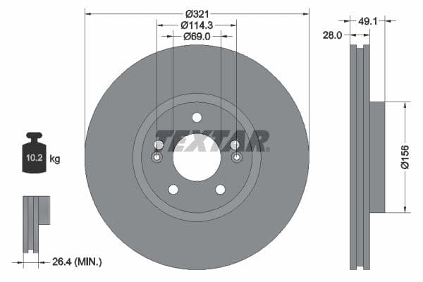 Disc frana TEXTAR PRO+ 92166005