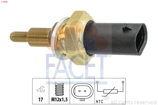 senzor,temperatura lichid de racire FACET Made in Italy - OE Equivalent 7.3405
