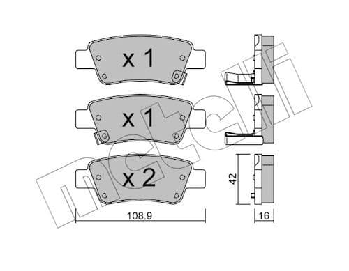 set placute frana,frana disc METELLI 22-0790-0