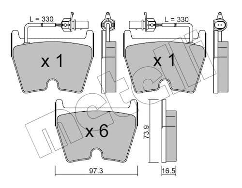 set placute frana,frana disc METELLI 22-1043-0